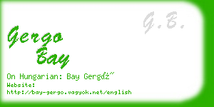 gergo bay business card